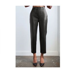 Aritza Babaton Faux Leather Black Cropped Trousers women’s size 2